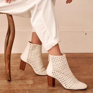 NIB Sezane Alba Boots, Ecru Braided, Size US8/FR39